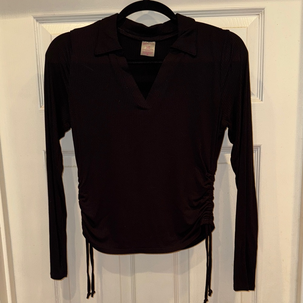 Collared Long Sleeve Top with Sinch